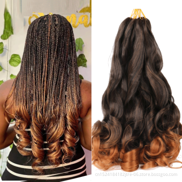 Kanekalon  high temperature fiber body wave synthetic braiding hair, new design french curls synthetic braiding hair